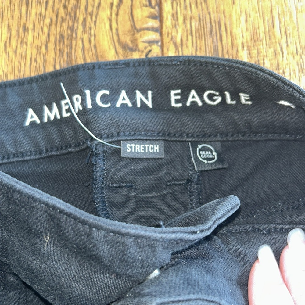 American Eagle Outfitters: Black Flare/Wide Leg Jeans: Size 00 - Picture 4 of 10